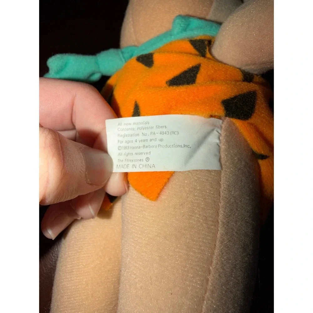 Vintage 1993 Fred Flintstone‎ Plush Play-By-Play Hanna-Barbera Toy Orange Tunic